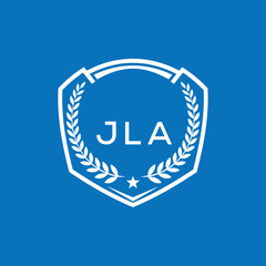 JLA Shield Logo Design JLA Minimal Laurel Wreath and Star Emblem for Sports Corporate JLA Club and Brand Ident.
