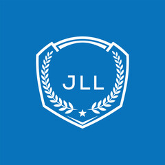 JLL Shield Logo Design JLL Minimal Laurel Wreath and Star Emblem for Sports Corporate JLL Club and Brand Ident.
