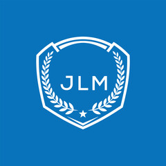 JLM Shield Logo Design JLM Minimal Laurel Wreath and Star Emblem for Sports Corporate JLM Club and Brand Ident.
