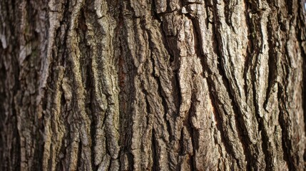 Fototapeta premium Tree Bark Close-up: Deep Grooves and Textural Variety - From Rough to Smooth Nature's Canvas