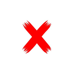 Obraz premium Red X Cross Mark Isolated on Transparent Background 