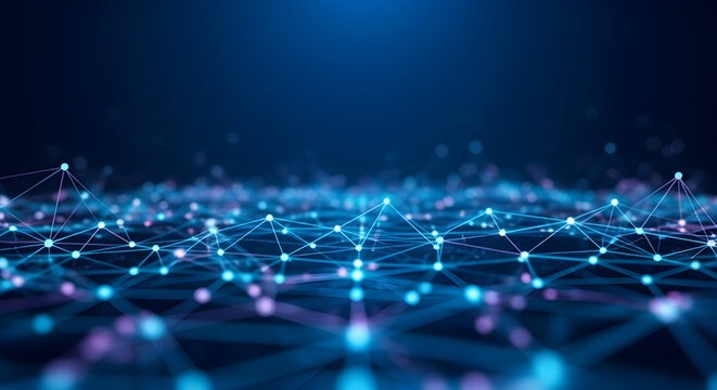 Data technology background. Abstract background. Connecting dots and lines on dark background. Digital background 3D rendering. 4k.