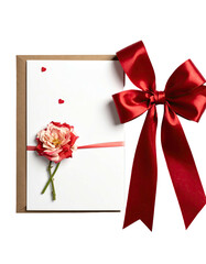 Elegant card with rose & red bow