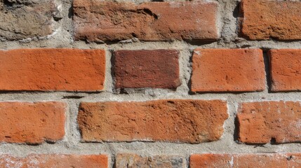 Obraz premium Varied Brick Wall Texture: Urban Architecture Essence - Diverse Brick Sizes and Mortar Lines