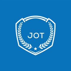JOT Shield Logo Design JOT Minimal Laurel Wreath and Star Emblem for Sports Corporate JOT Club and Brand Ident.
