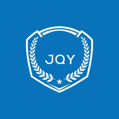 JQY Shield Logo Design JQY Minimal Laurel Wreath and Star Emblem for Sports Corporate JQY Club and Brand Ident.
