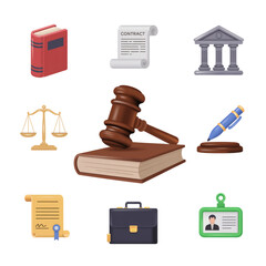 Assorted Law And Legal Themed Icons On A Black Background justice court isolated on a transparent background