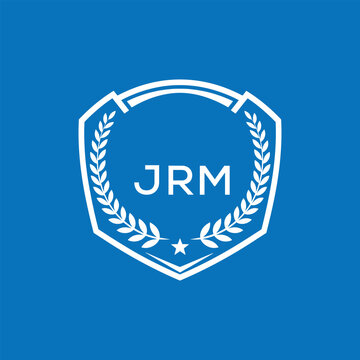 JRM Shield Logo Design JRM Minimal Laurel Wreath and Star Emblem for Sports Corporate JRM Club and Brand Ident.
