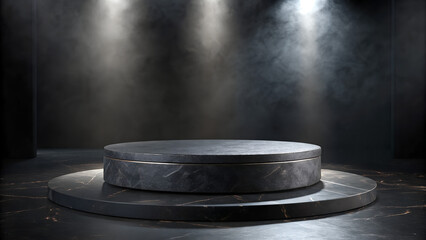 dark themed podium for product advertisement 