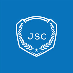 JSC Shield Logo Design JSC Minimal Laurel Wreath and Star Emblem for Sports Corporate JSC Club and Brand Ident.
