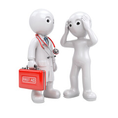 Medical Consultation Scene with Doctor and Patient on Transparent Background