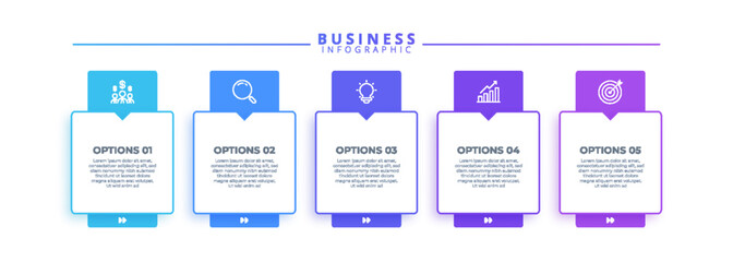 Infographic thin line design with icons and 5 options or steps. Infographics for business concept. Can be used for presentations banner, workflow layout, process diagram, flow chart, info graph