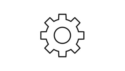Fototapeta premium Gear Icon - A Simple and Clean Representation of Settings and Mechanics.