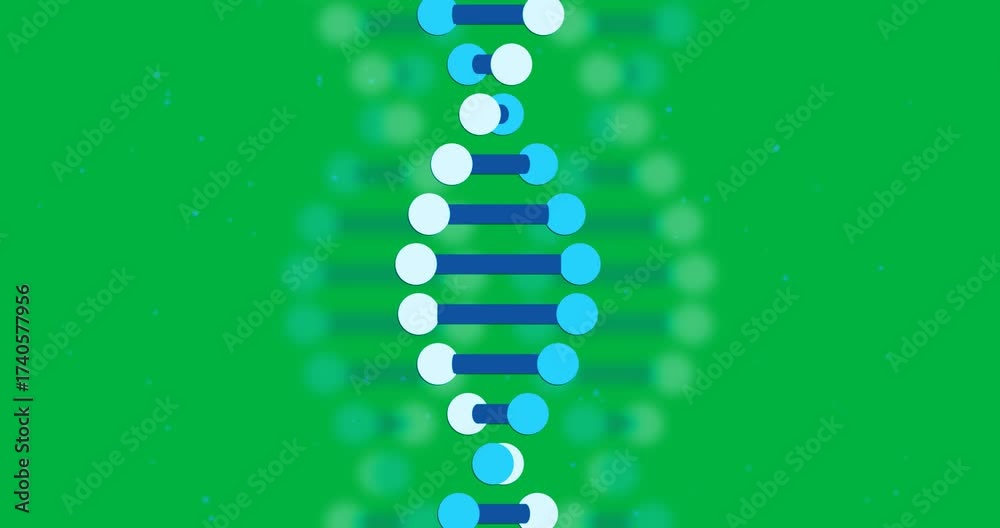 Canvas Prints animation of macro 3d blue dna strands spinning over transparent background