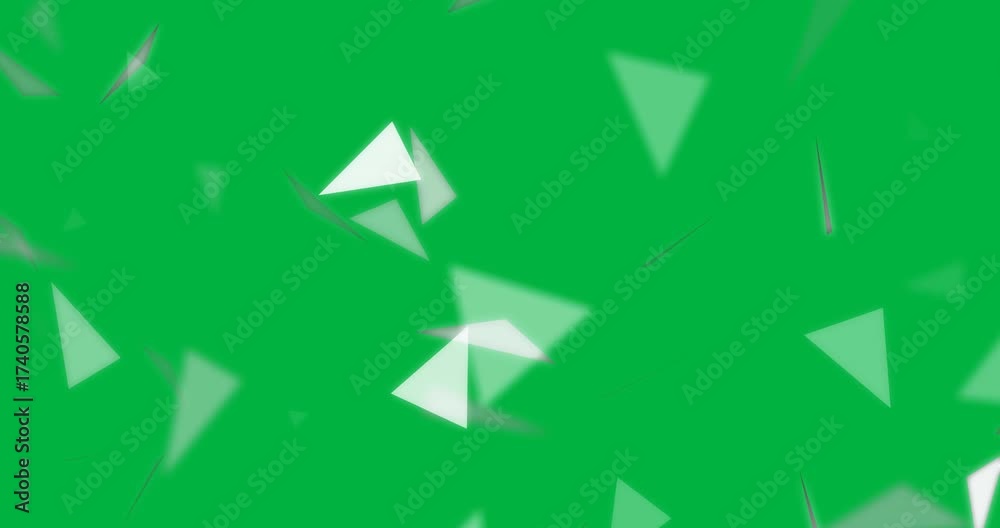 Wall mural animation of bokeh white light triangles flickering over transparent background