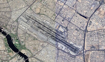 Dubai, UAE: High-Resolution Aerial View of Modern Coastal Cityscape and Urban Development