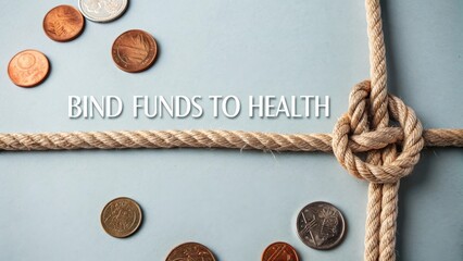Secure Financial Investments to Support Health and Wellbeing with Symbolic Rope and Coins for Budget Management