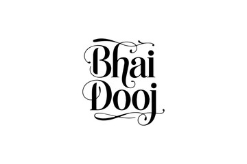 Happy Bhai Dooj Typography Design, Festive Calligraphy Text