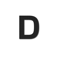 Black Alphabet Letter D Isolated on White Background