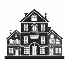 Vector illustration of a set of houses icon