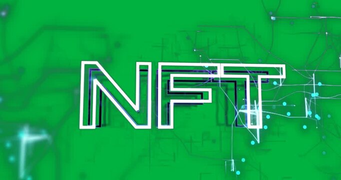 Animation of nft and connections on transparent background