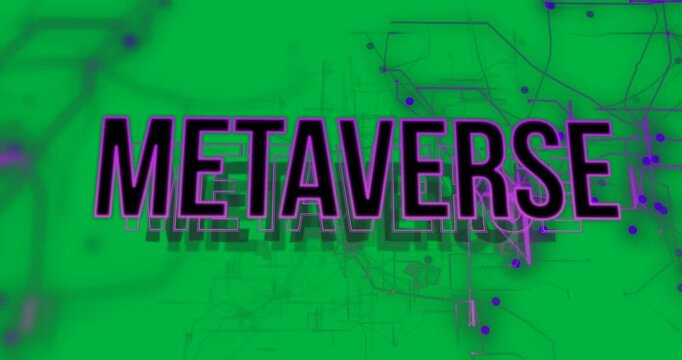 Animation of metaverse and connections on transparent background