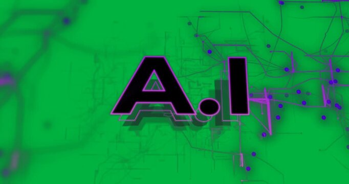Animation of ai and connections on transparent background