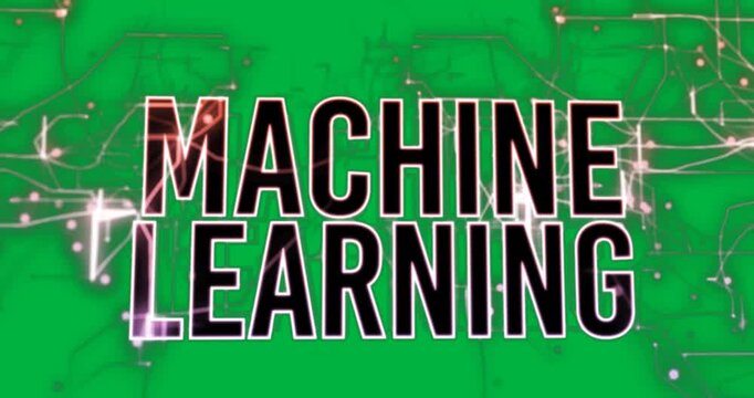 Animation of machine learning and connections on transparent background