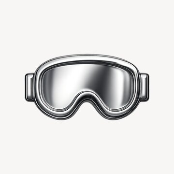 Sleek metallic ski goggles illustration.