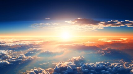 宇宙からの日の出：地球の地平線と夜明けの光