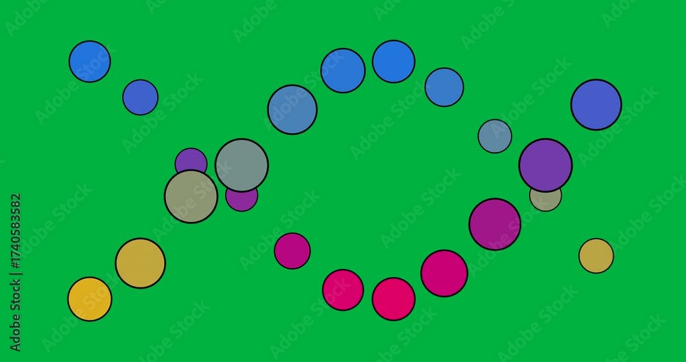 Canvas Prints animation of colorful balls moving over transparent background