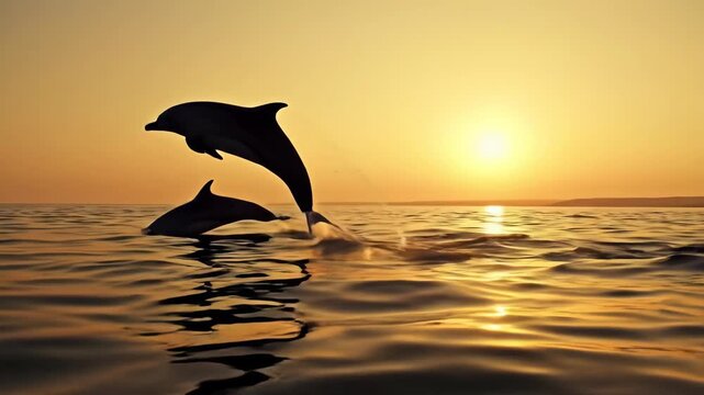 dolphins jumping  sea water mammal blue animal life