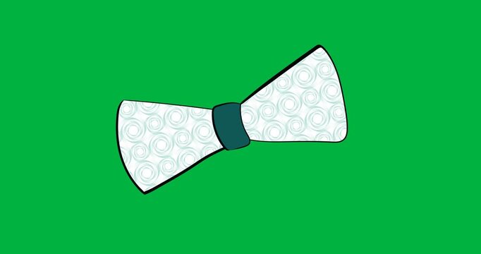 Digital animation of bow tie icon against copy space on transparent background