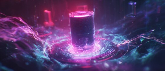 Fototapeta premium Abstract art futuristic cylinder structure