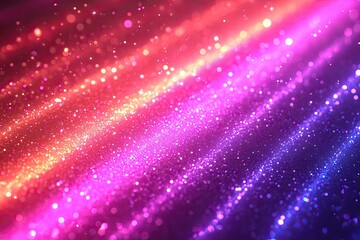 Abstract background of vibrant diagonal glitter stripes in red pink and purple hues.