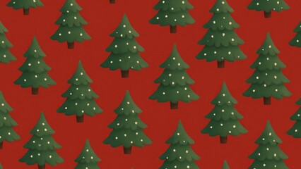 Fototapeta premium Festive evergreen pattern wallpaper