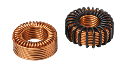 Industrial Coil Component Close-up on transparent 