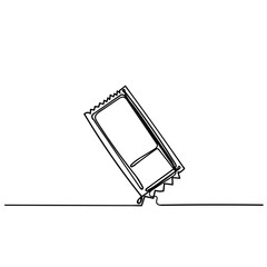 continuous line drawing ticket card illustration icon