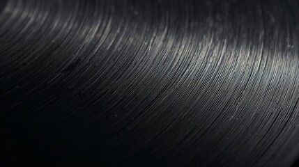 Close-up view of a scratched, textured vinyl record surface, showcasing its intricate details and vintage appeal