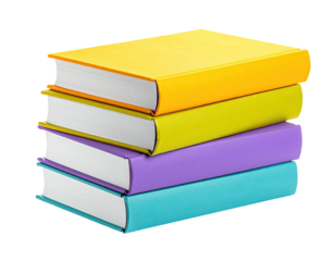 Stack of colorful books (3)