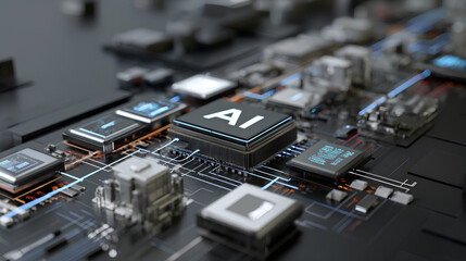 AI workflow automation artificial intelligence software interface nodes triggers data tool dashboard coding icon flow process technology 3d rendering. Stock Illustration