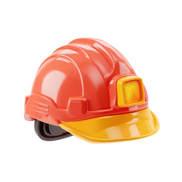 Mining Helmet 3D Render  Construction with Safety Equipment.