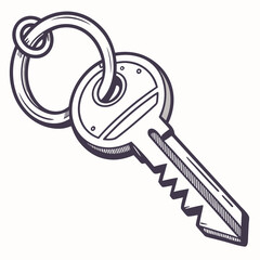 Illustration of a key with a ring