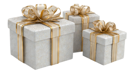 Beautifully wrapped gift boxes for any occasion high resolution festive presents with ribbons isolated on white clean background ideal for holiday birthdays weddings ecommerce mockups