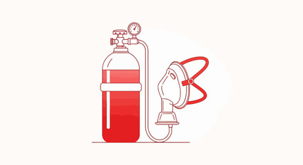 Essential oxygen support medical equipment illustration for respiratory assistance therapy