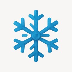 Fototapeta premium Blue textured snowflake illustration.