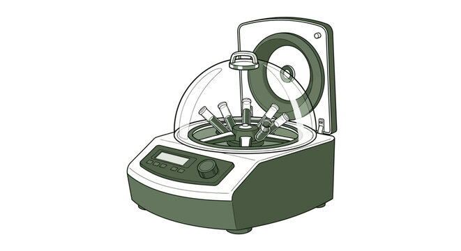 Laboratory centrifuge depicted with tubes showcasing science analytical process