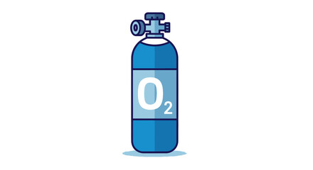 Stylized oxygen cylinder illustration exhibiting respiratory support or industrial usage