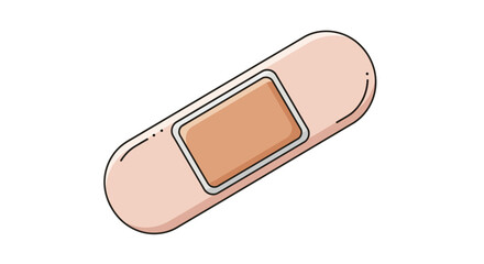 Illustration of an adhesive bandage representing first aid and medical care supply