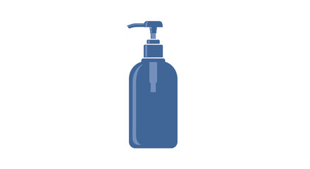 Minimalist blue dispenser with pump design for soap or lotion illustration
